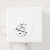 甘い終わりに新しい始めの結婚式の引き出物ラベル フェイバータグ (インサイチュ)