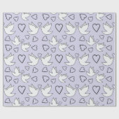 甘い結婚式の鳩がエンゲージメントシャワーのためにシームレスに ラッピングペーパー (フラット)