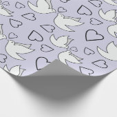 甘い結婚式の鳩がエンゲージメントシャワーのためにシームレスに ラッピングペーパー (角)
