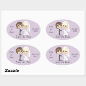 甘い結婚記念日 楕円形シール (シート)