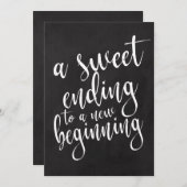 甘い結末を飾る手書きブラックボードのウェディングサイン (正面/裏面)