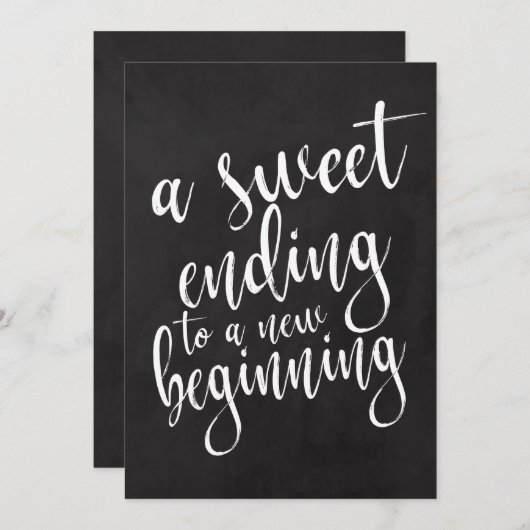 甘い結末を飾る手書きブラックボードのウェディングサイン (正面/裏面)