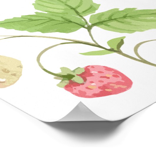 甘い緑のイチゴの赤ちゃんシャワーへようこそ ポスター (角)