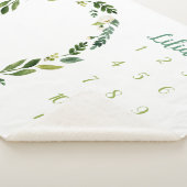 甘い緑のベビー名月のマイルストーン写真 シェルパブランケット (3/4)