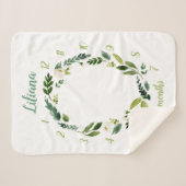 甘い緑のベビー名月のマイルストーン写真 シェルパブランケット (正面(横))