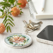 甘い緑のリース母の日の写真ギフト キーホルダー (側面)