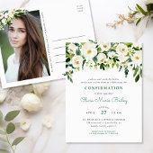 甘い緑の写真確認招待状 案内ポストカード