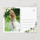 甘い緑の写真第1聖餐式招待状 案内ポストカード (裏面)