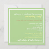 甘い緑の可動装置はベビーシャワーの招待状をつなぎます 招待状 (裏面)