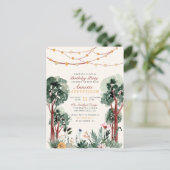 甘い緑の植物木の誕生日パユニークーティー インビテーションポストカード (スタンド正面)