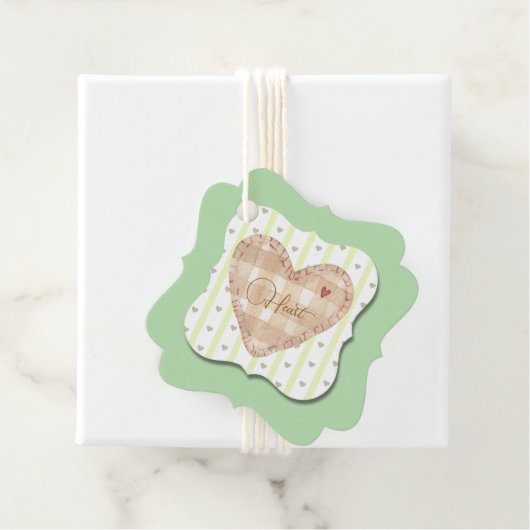 甘い緑の背景とハート モダン フェイバータグ (インサイチュ)