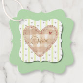 甘い緑の背景とハート モダン フェイバータグ (正面)