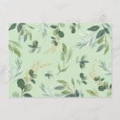 甘い緑の金ゴールド象ベビーおむつラッフル エンクロージャーカード (裏面)