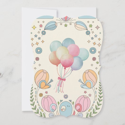 甘い繊細なカタツムリ赤ちゃんシャワー 招待状 (裏面)