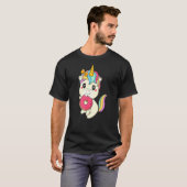 甘い繊細な食品の良いドーナツUnicorn Tシャツ (正面フル)