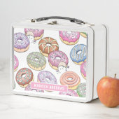 甘い美味しいカラフルドナモダンパーソナライズされた メタルランチボックス (インサイチュ)