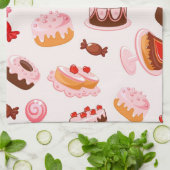 甘い背景 キッチンタオル (折り畳み)