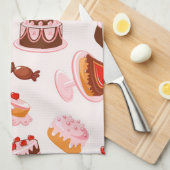 甘い背景 キッチンタオル (四つ折り)