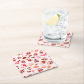 甘い背景 スクエアペーパーコースター (インサイチュ)