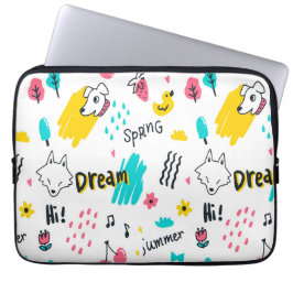 甘い色の手描き ラップトップスリーブ