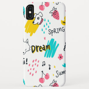 甘い色の手描き iPhone XS MAXケース