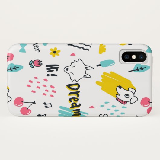 甘い色の手描き Case-Mate iPhoneケース (裏面(横))