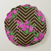 甘い花のシームレスな情熱的なパターン。合成 ラウンドクッション (裏面)