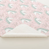 甘い花のユニコーンパターン シェルパブランケット (3/4)