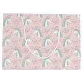 甘い花のユニコーンパターン ラージペーパーバッグ (裏面)