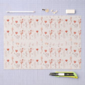 甘い花のラブパターン 薄葉紙 (クラフト)