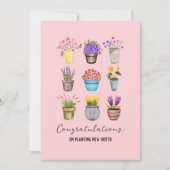 甘い花の植物が新しい住宅所有者の家を歓迎 カード (正面)