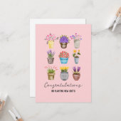 甘い花の植物が新しい住宅所有者の家を歓迎 カード (正面/裏面インサイチュ)