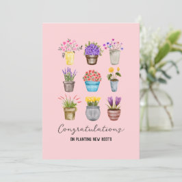 甘い花の植物が新しい住宅所有者の家を歓迎 カード