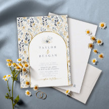 甘い花の模様ほこりっぽいブルー金ゴールドID1045