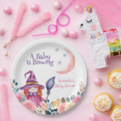 甘い花の魔女カルドロンベビー醸造シャワー ペーパープレート (パーティー)