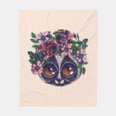 甘い花のLemur フリースブランケット (正面)