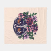 甘い花のLemur フリースブランケット (正面(横))