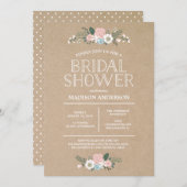 甘い花柄|のブライダルシャワーの招待状 招待状 (正面/裏面)
