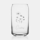 甘い花模様と名前をカスタムする ガラス缶 (正面)