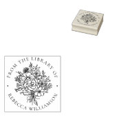 甘い花模様 モダン| 'From the Library of'ブック ラバースタンプ (押印)