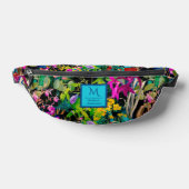 甘い花葉カラフルモノグラム模様 ファニーパック (レイダウン)