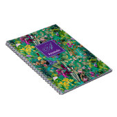 甘い花離れターコイズモノグラム模様 ノートブック (右側)