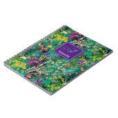 甘い花離れターコイズモノグラム模様 ノートブック (左側)