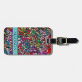 甘い花離れ咲き花の花柄 ラゲッジタグ (正面横)