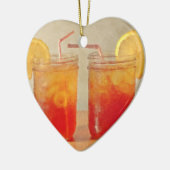 甘い茶の2つの南スタイルのメーソンジャーのための茶 セラミックオーナメント (左)