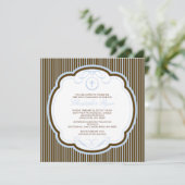 甘い茶色がかった鋼色の十字の男の子の聖餐の招待状 招待状 (スタンド正面)