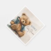甘い茶色の水の色テディベア赤ちゃんシャワー スタンダードランチョンナプキン (角)