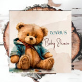 甘い茶色の水の色テディベア赤ちゃんシャワー スタンダードランチョンナプキン