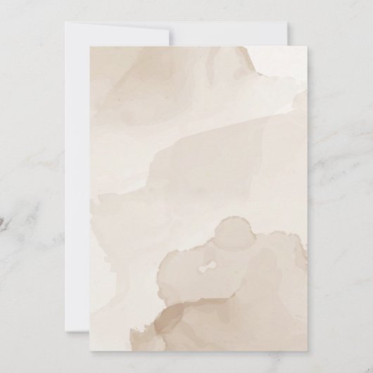 甘い茶色の水の色テディベア赤ちゃんシャワー 招待状 (裏面)