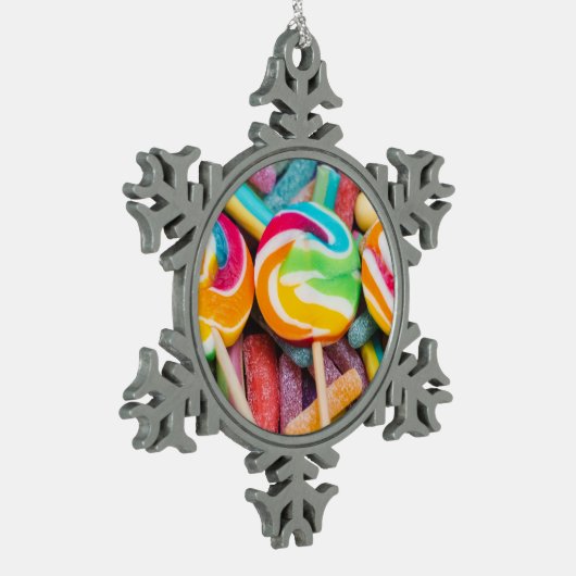 甘い菓子 スノーフレークピューターオーナメント (左)